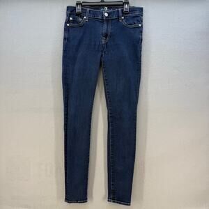 7 For All Mankind Women's Jeans 27 Dark Blue The Skinny Made in the USA Preppy